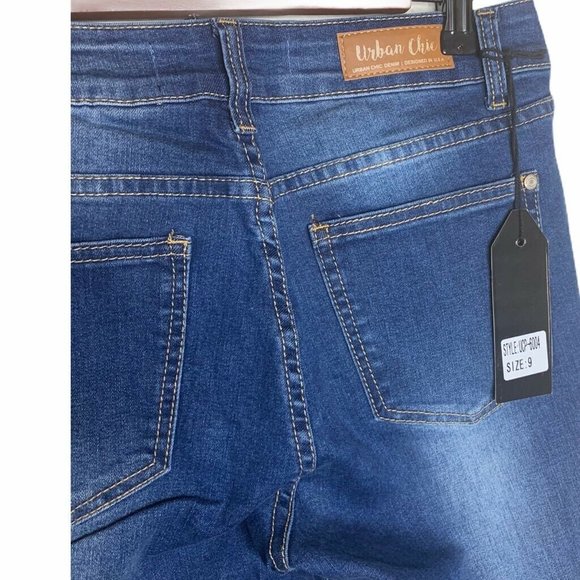 Urban Chic Slim Skinny Jeans Blue Dark Wash 9 NWT - Picture 4 of 9